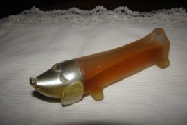 Vintage Avon parfumfles  hond Teckel uit zeventiger jaren.Vol.
