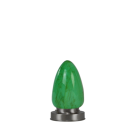 Getrapte tafellamp model blok mat nikkel retro groen kap Traan 12cm nr 7Tp1-292.93