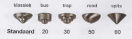 Schuifstang 2x50cm midden bruin opaal kap cilinder rond 30 nr 2Sb-3224.00
