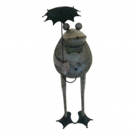 kikker met paraplu gemaakt van oud ijzer h94cm elke kikker uniek nr 7942