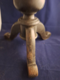 Antieke piano kruk oud zwart met nog te stofferen zitting h-45cm