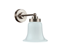 Wandlamp wand mini mat nikkel met opaal kapje model Klokje 14 nr 7WM-311.00