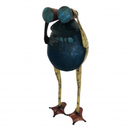 kikker met verrekijker gemaakt van oud ijzer h58cm elke kikker uniek nr 7947