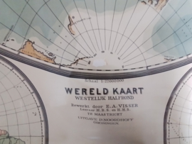 Oude wereldkaart Westelijk-Halfrond.