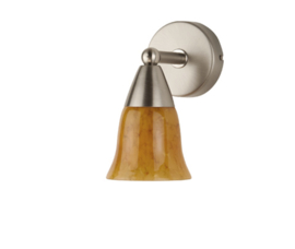 Wandlamp wandstraler up/down mat nikkel donker marmer kapje Miniklok nr 7Ws-209.20