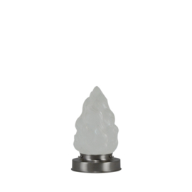 Getrapte tafellamp model blok mat nikkel met satine kap Vlam 12cm nr 7Tp1-993.21