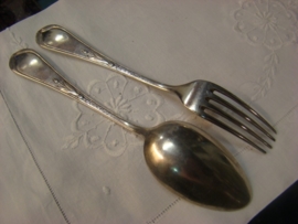 Zilveren vork en lepel