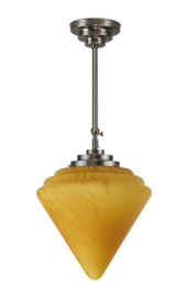 Schuifstang kort H 66-89 mat nikkel met glazen bol Punt deco marmer 30cm 7St1-408.70