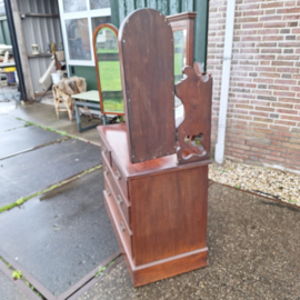 Antieke mahonie kaptafel 3 spiegels omstreeks 1920 Engels nr K202567