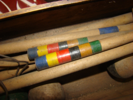 Croquet spel in houten doos. VERKOCHT