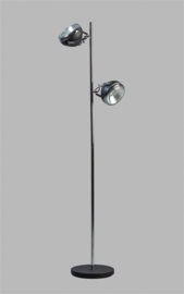 Vloerlamp Head 2L h161cm zwart chrome nr 05-SP8250-1130
