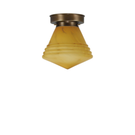Plafonnière Philips bol 20cm deco marmer met oud messing ophanging nr 4P1-321.70