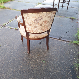 Oude armleuning stoel originele stoffering omstreeks 1930 eiken nr ST202617