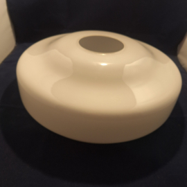 Originele platte olielamp kap dia-38cm opaal