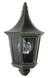 Buitenlamp wand half serie Mezza in zwart leverbaar nr: 161-10