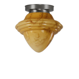 Plafonniere glazen bol Oliepot L donker marmer met mat nikkel ophanging nr 7P1-300.20