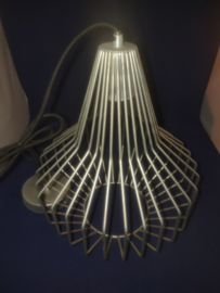 Hanglamp gegalvaniseerd d-30cm Trapezium met katoenpendel nr gal1005