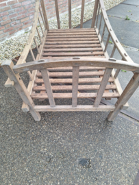 Oud eiken spijlenbed omstreeks 1960 1-persoons junioren bed nr B20241