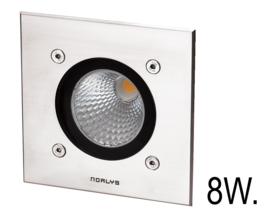 Buitenlamp grondspot inbouw vierkant RVS 316 LED 8W 5jr garantie nr 501766