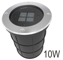 Buitenspot grond RVS 10W LED dia-11cm nr 10-355743