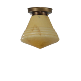 Plafonnière Philips bol 25cm licht marmer met oud messing ophanging nr 4P1-325.60