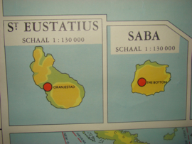 Landkaart Suriname en de Nederlandse Antillen.  VERKOCHT