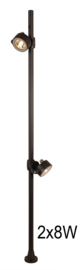 Buitenlamp staande spot LED 2X8W antraciet h-120cm 5jr garantie nr 324655