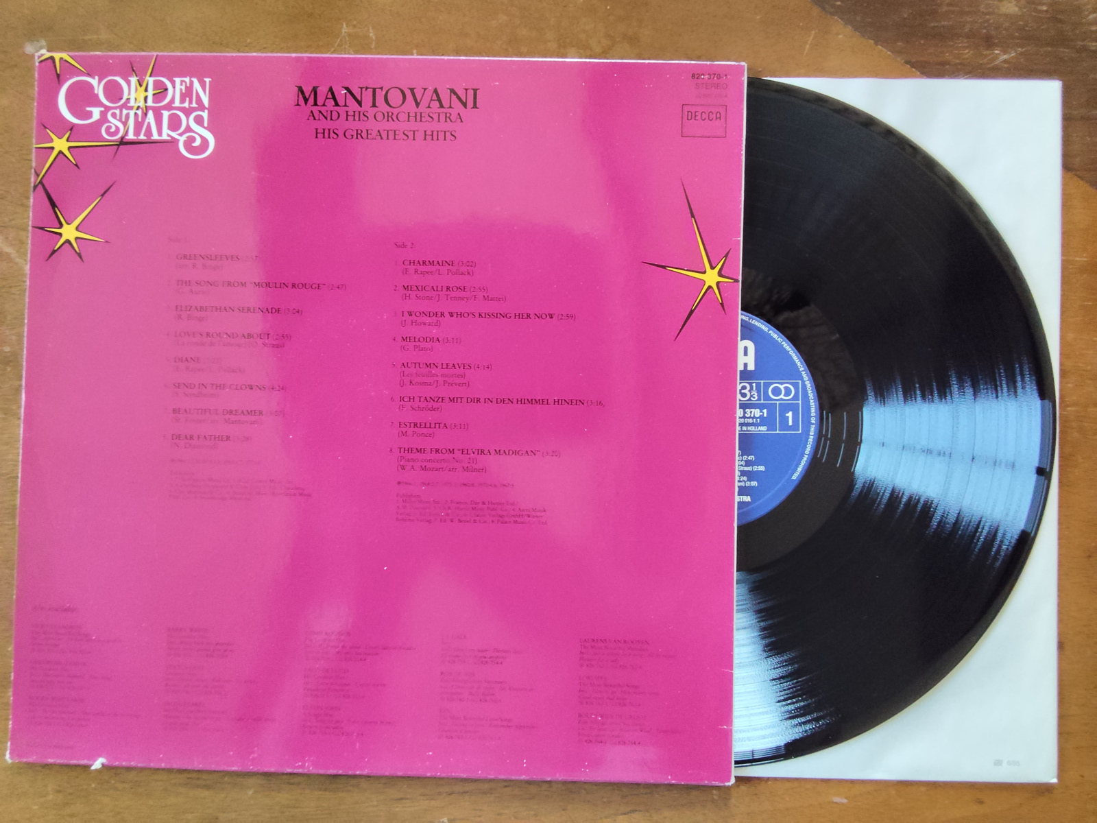 Mantovani and his Orchestra met His greatest hits 19?? LP nr L20251037