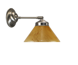 Wandlamp mat nikkel wandpijpje met dakkap 20 donker marmer nr 7Wp-20.20