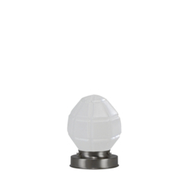 Getrapte tafellamp model blok mat nikkel met opaal kap Granaat 15cm nr 7Tp1-136.00