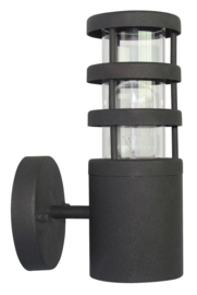 Buitenlamp wand RVS zwart h 24cm 2jr garantie nr: 21080