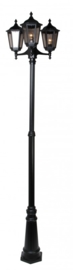Buitenlamp mast h-255 3-lichts serie Cartella II in zwart leverbaar nr: FL2066