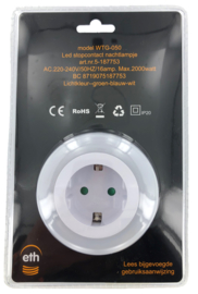 Nachtlampje sensor led wit + stopcontact nr: 5-187753