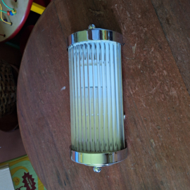 Art Deco wandlamp met glazen buisjes set van 3 en 1 gratis verchroomd