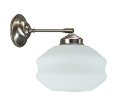 Wandlamp mat nikkel wandpijpje met kap Roof 19 opaal nr 7Wp-450.00