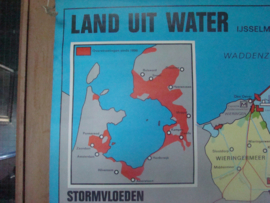 Landkaart  Land uit water IJsselmeer polders.  VERKOCHT