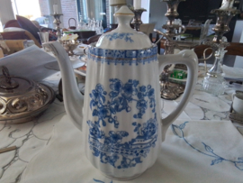 Oude enantieke koffiepot blauwwit China Blue