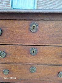 Antieke eiken ladenkast of commode omstreeks 1860 br-92cm nr K202434