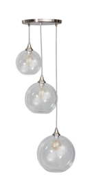 Hanglamp Calvello kristal helder glas 3 bollen 20 25 30cm staal nr 05-HL4410-60