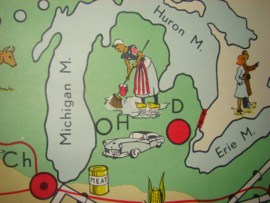 Landkaart Verenigde  Staten van Amerika. VERKOCHT