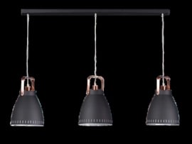 Hanglamp Acate 3L dia 26,5cm zwart/Koper nr 05-HL4243-0530