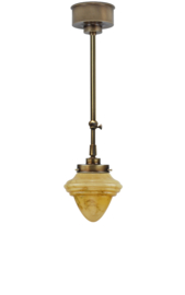 Schuifstang standaard H 79-129 oud messing met glazen bol Oliepot licht marmer 17cm 4Sb2-165.60