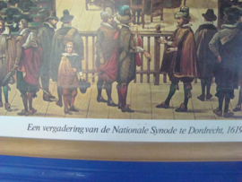 Schoolplaat vad. geschiedenis .Een vergadering van de Nationale Dordtse Synode 1619.  VERKOCHT