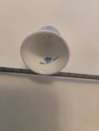 Vingerhoed porcelein opdruk Drentse fiets vierdaagse 2,9cm hoog inscriptie Fine Bone China