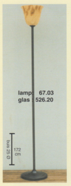 Vloerlamp uplight h-172cm buis 25mm donker brons klokkap marmer 26cm nr 067.03-526.20