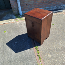 Oud engels eiken kolenkit met klep en uitneembare bak omstreeks 1930 nr K202685