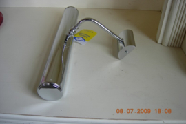 Schilderijlamp breed recht chrome kleur