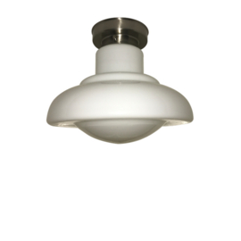 Plafonniere retro glazen bol Glastower met mat nikkel ophanging nr 7P1-635.00