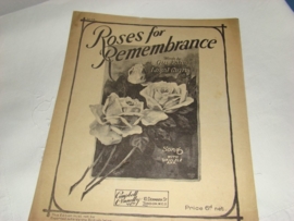 Muziekblad  roses for Remembrance