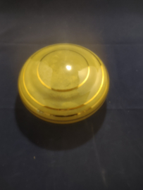 Oude glazen plafonniere bol goud gestreept mat zacht geel D19,5cm oud-G323